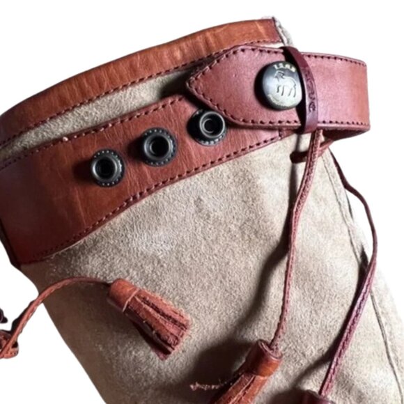 L.A.M.B. Suede & Leather Wedge Boots — Size 6 - Picture 9 of 14